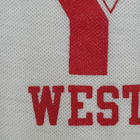 Vintage 80s Champion Polo Shirt S/M 19x26 White YMCA West - Picture 10 of 12